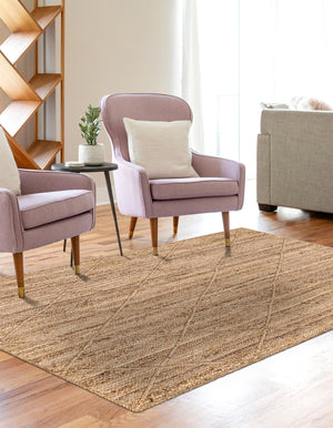 Natural 8' x 10' Braided Jute Rectangle Rug