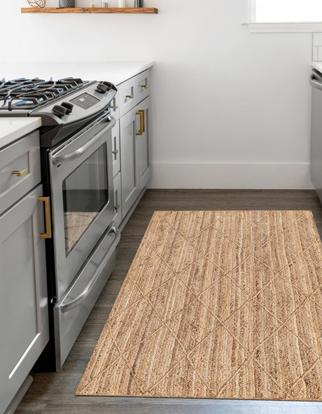 Natural 3' 3 x 5' 1 Braided Jute Rectangle Area Rug 100% Jute Hand Braided Natural Eco-Friendly Boho Style Carpet for Living Rooms Dining Office Space Dorms for Sale at Rug Engine