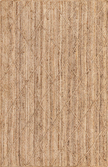 Natural 5' 1 x 8' Braided Jute Rectangle Rug