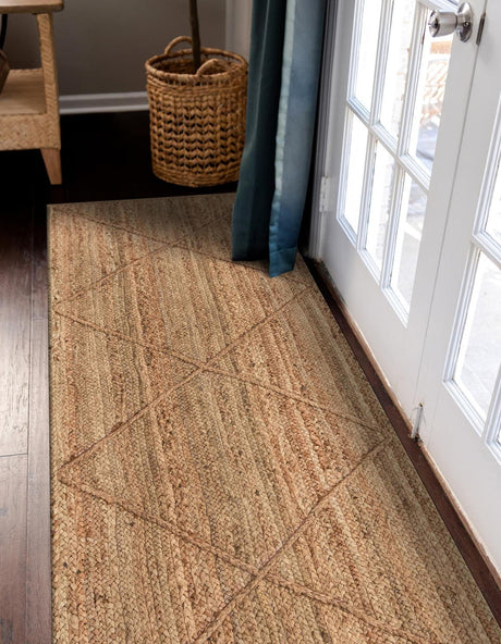 Natural 7' x 12' Braided Jute Runner Rug