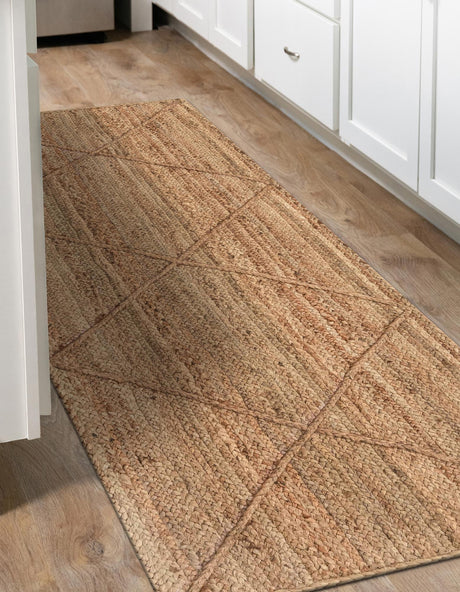 Natural 2' 2 x 6' 1 Braided Jute Runner Area Rug 100% Jute Hand Braided Natural Eco-Friendly Boho Style Carpet for Living Rooms Dining Office Space Dorms for Sale at Rug Engine