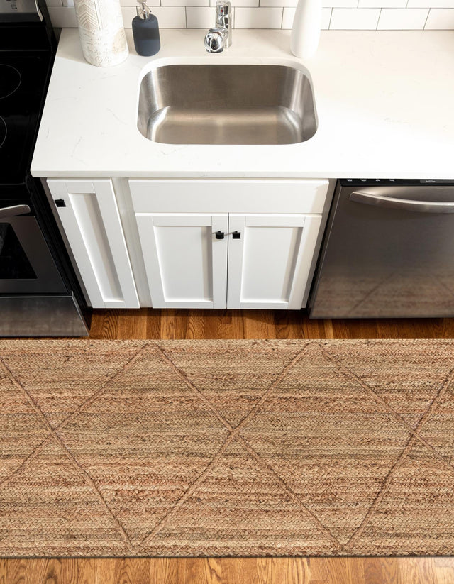 Natural 7' x 12' Braided Jute Runner Rug