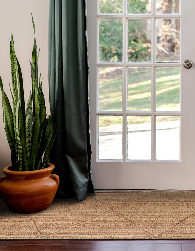 Natural 7' x 12' Braided Jute Runner Rug