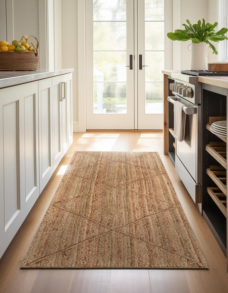 Natural 2' 2 x 8' 2 Braided Jute Runner Area Rug 100% Jute Hand Braided Natural Eco-Friendly Boho Style Carpet for Living Rooms Dining Office Space Dorms for Sale at Rug Engine