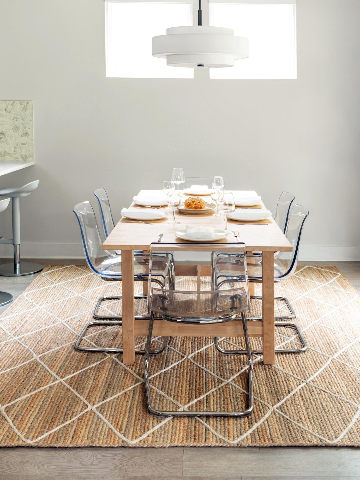 White 8' x 11' Braided Jute Rectangle Area Rug 100% Jute Hand Braided Natural Eco-Friendly Boho Style Carpet for Living Rooms Dining Office Space Dorms for Sale at Rug Engine