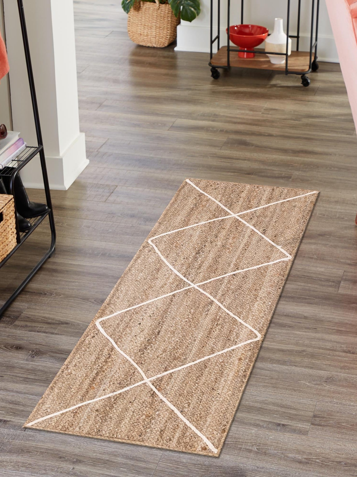 White 2' 2 x 8' 2 Braided Jute Runner Area Rug 100% Jute Hand Braided Natural Eco-Friendly Boho Style Carpet for Living Rooms Dining Office Space Dorms for Sale at Rug Engine