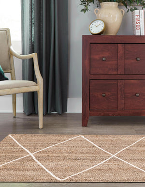 White 2' 2 x 8' 2 Braided Jute Runner Rug