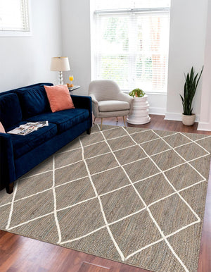 Gray 8' x 10' Braided Jute Rectangle Rug