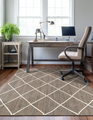 Gray 8' x 10' Braided Jute Rectangle Rug