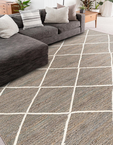 Gray 3' 3 x 5' 1 Braided Jute Rectangle Area Rug 100% Jute Hand Braided Natural Eco-Friendly Boho Style Carpet for Living Rooms Dining Office Space Dorms for Sale at Rug Engine
