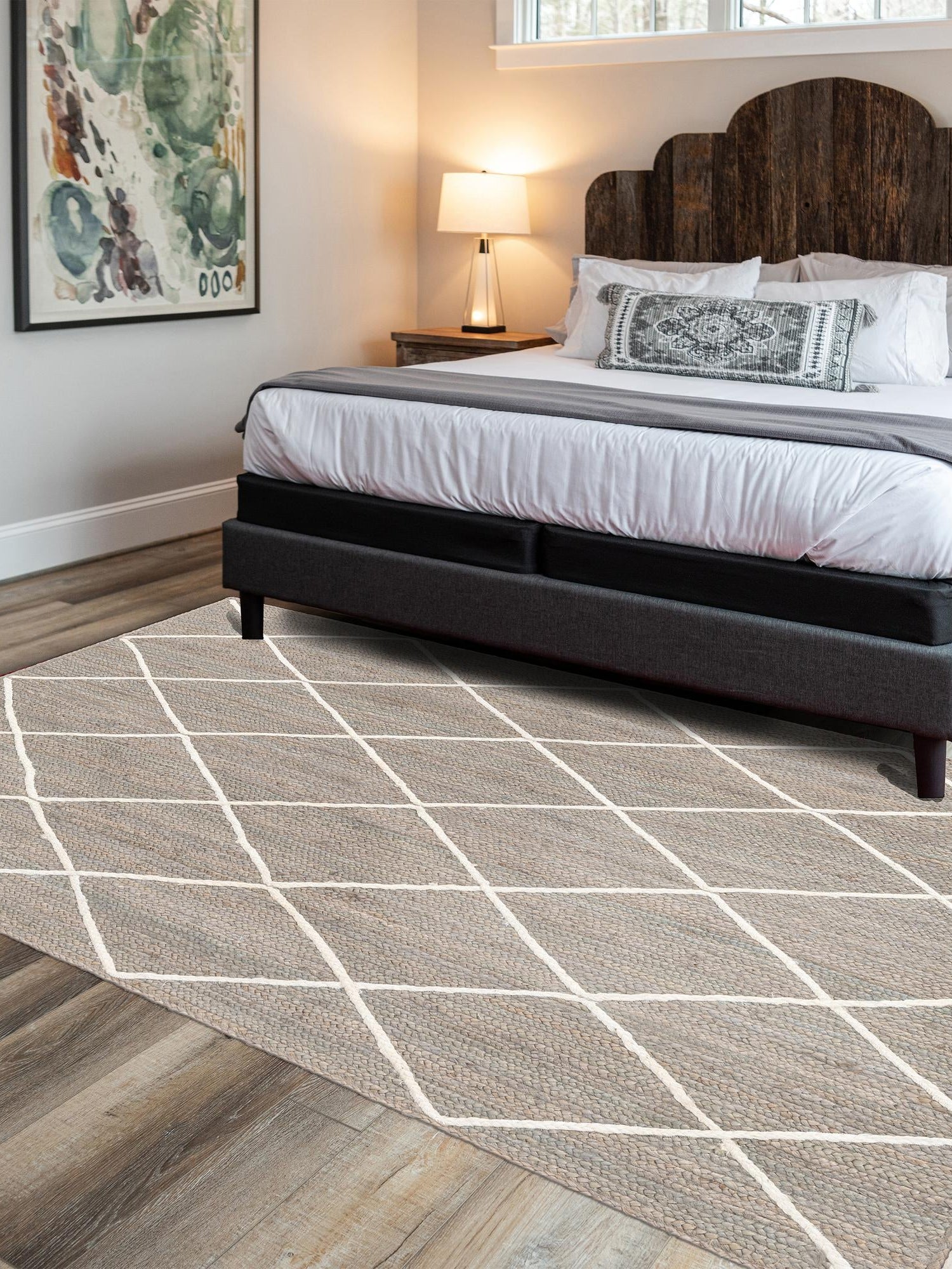 Gray 4' 1 x 6' 1 Braided Jute Rectangle Area Rug 100% Jute Hand Braided Natural Eco-Friendly Boho Style Carpet for Living Rooms Dining Office Space Dorms for Sale at Rug Engine