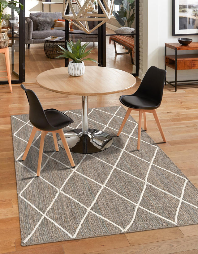 Gray 9' x 12' 2 Braided Jute Rectangle Rug