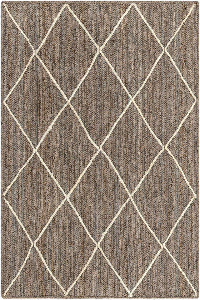 Gray 4' 1 x 6' 1 Braided Jute Rectangle Rug