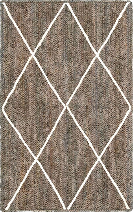 Gray 3' 3 x 5' 1 Braided Jute Rectangle Rug