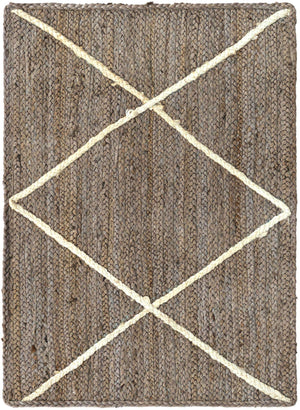 Gray 2' x 3' 1 Braided Jute Rectangle Rug