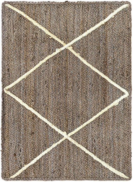 Gray 2' x 3' 1 Braided Jute Rectangle Rug