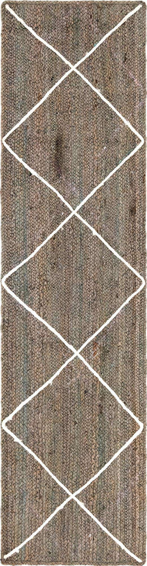 Gray 2' 2 x 8' 2 Braided Jute Runner Rug
