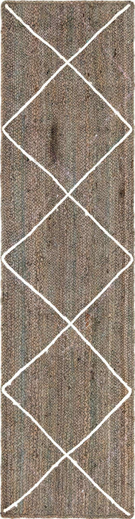 Gray 2' 2 x 8' 2 Braided Jute Runner Rug