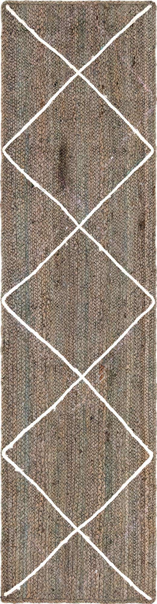 Gray 2' 2 x 8' 2 Braided Jute Runner Rug