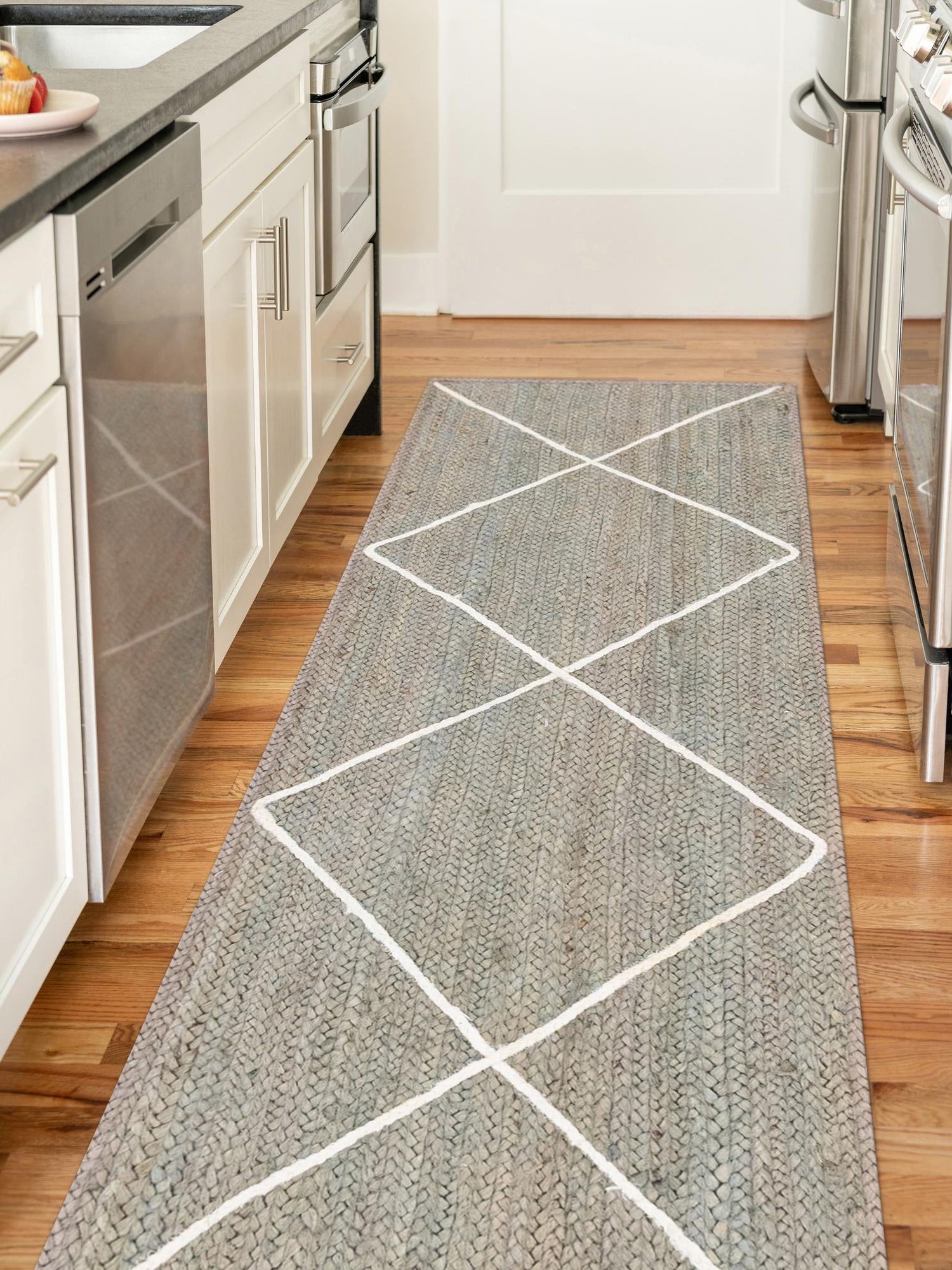Gray 2' 2 x 6' 1 Braided Jute Runner Area Rug 100% Jute Hand Braided Natural Eco-Friendly Boho Style Carpet for Living Rooms Dining Office Space Dorms for Sale at Rug Engine
