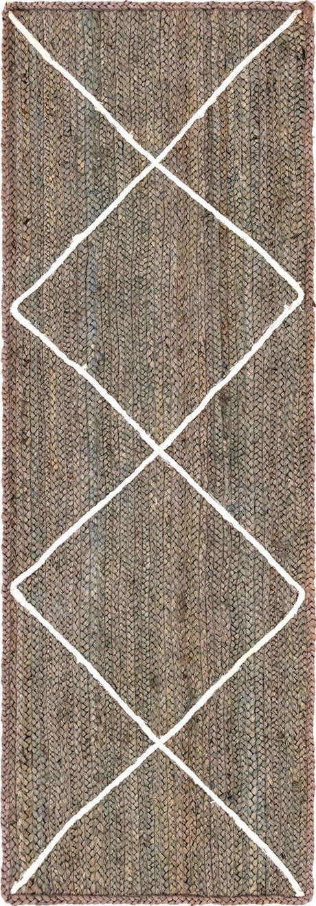 Gray 2' 2 x 6' 1 Braided Jute Runner Rug