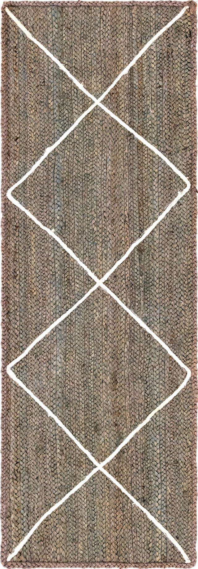 Gray 2' 2 x 6' 1 Braided Jute Runner Rug