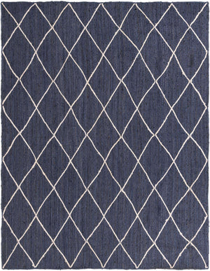 Navy Blue 9' x 12' 2 Braided Jute Rectangle Rug