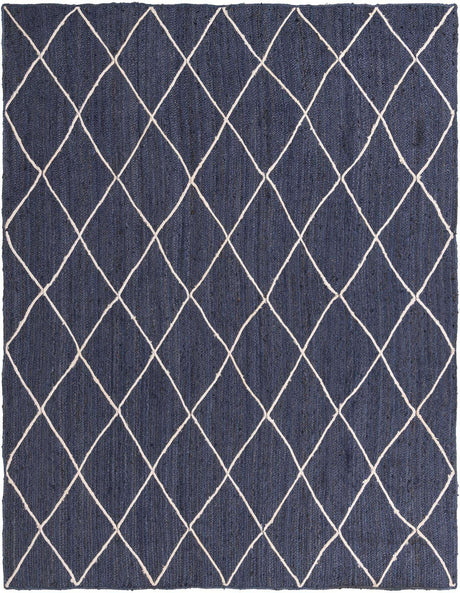 Navy Blue 9' x 12' 2 Braided Jute Rectangle Rug