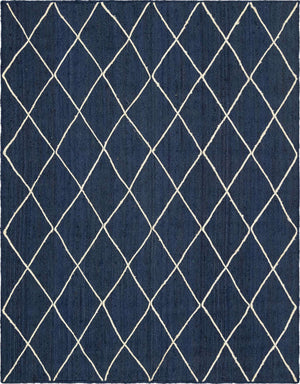 Navy Blue 8' x 11' Braided Jute Rectangle Rug