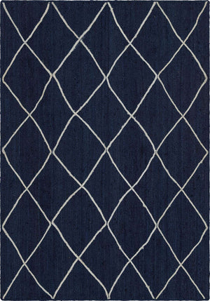 Navy Blue 6' 1 x 9' Braided Jute Rectangle Rug