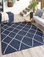 Navy Blue 8' x 11' Braided Jute Rectangle Rug