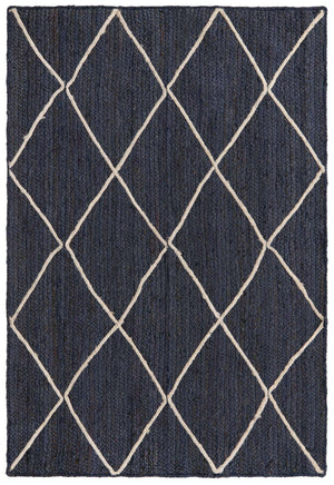 Navy Blue 4' 1 x 6' 1 Braided Jute Rectangle Rug