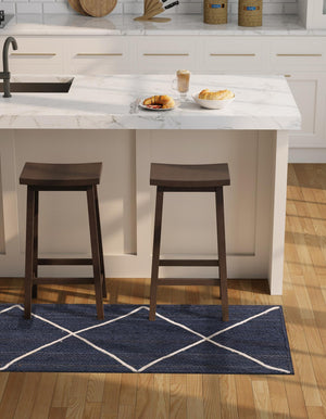 Navy Blue 2' 2 x 8' 2 Braided Jute Runner Rug
