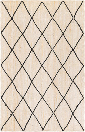 Ivory and Black 5' 1 x 8' Braided Jute Rectangle Rug