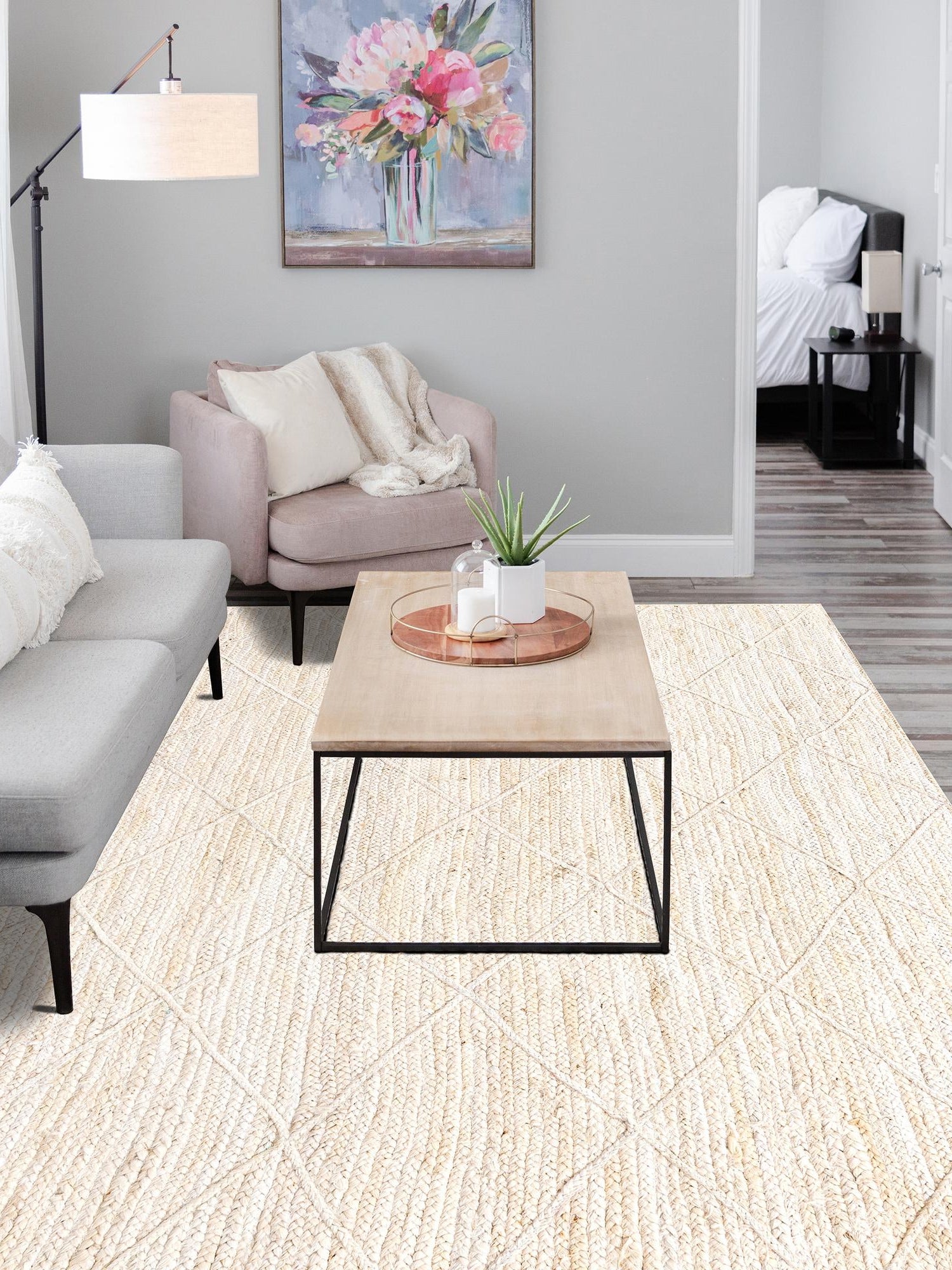 Ivory 2' x 3' 1 Braided Jute Rectangle Area Rug 100% Jute Hand Braided Natural Eco-Friendly Boho Style Carpet for Living Rooms Dining Office Space Dorms for Sale at Rug Engine