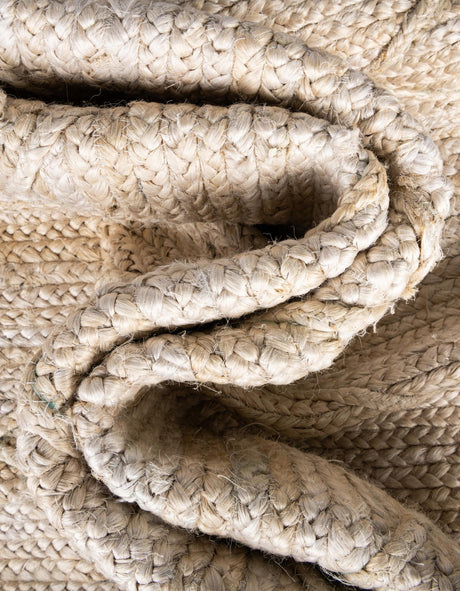 Ivory 8' x 10' Braided Jute Rectangle Area Rug 100% Jute Hand Braided Natural Eco-Friendly Boho Style Carpet for Living Rooms Dining Office Space Dorms for Sale at Rug Engine