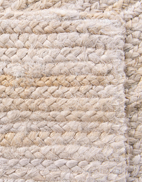 Ivory 8' x 10' Braided Jute Rectangle Area Rug 100% Jute Hand Braided Natural Eco-Friendly Boho Style Carpet for Living Rooms Dining Office Space Dorms for Sale at Rug Engine