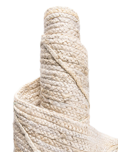 Ivory 8' x 10' Braided Jute Rectangle Area Rug 100% Jute Hand Braided Natural Eco-Friendly Boho Style Carpet for Living Rooms Dining Office Space Dorms for Sale at Rug Engine