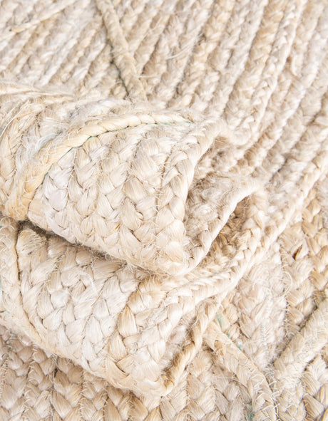 Ivory 8' x 10' Braided Jute Rectangle Area Rug 100% Jute Hand Braided Natural Eco-Friendly Boho Style Carpet for Living Rooms Dining Office Space Dorms for Sale at Rug Engine