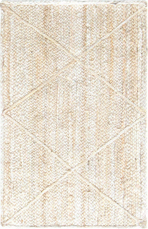 Ivory 2' x 3' 1 Braided Jute Rectangle Area Rug 100% Jute Hand Braided Natural Eco-Friendly Boho Style Carpet for Living Rooms Dining Office Space Dorms for Sale at Rug Engine
