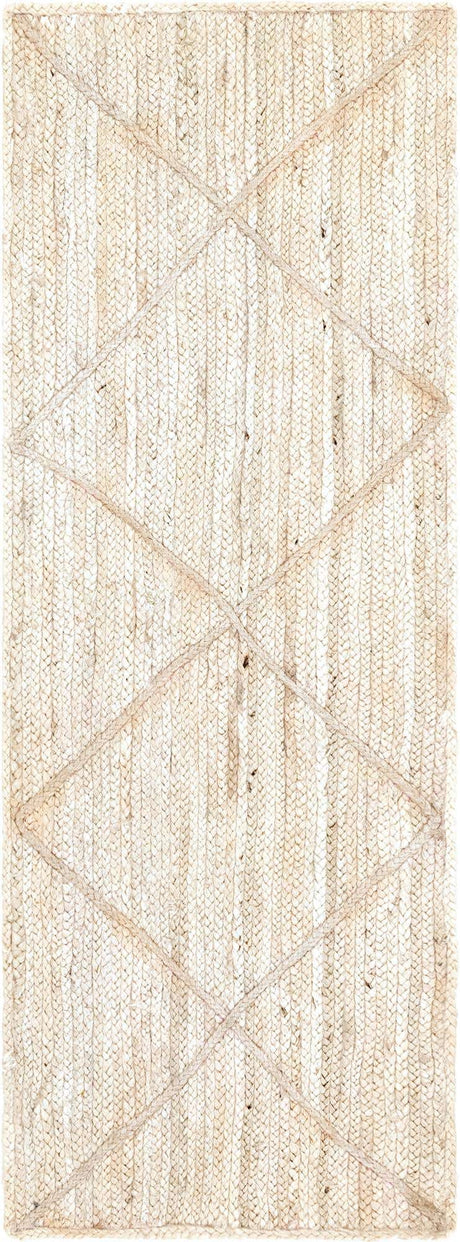 Ivory 2' 2 x 6' 1 Braided Jute Runner Rug