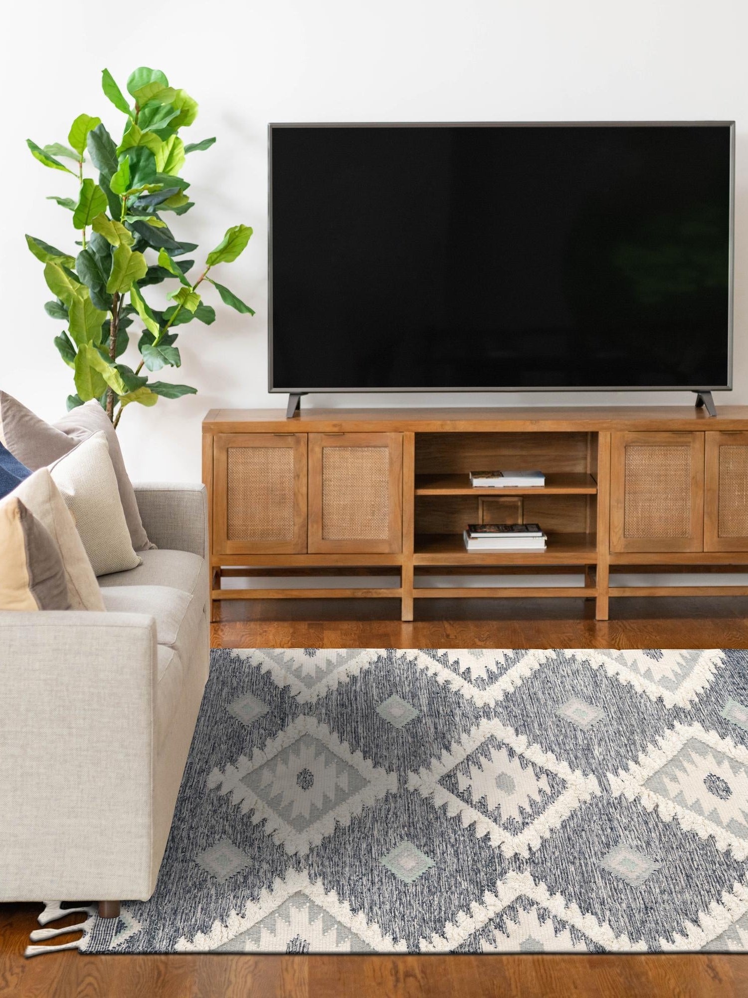 Dark Blue 2' x 3' 1 Mesa Rectangle Area Rug 100% Wool Geometric All Natural Carpet for Living, Dining, Office, Bedrooms, Dorms, Kitchens for Sale at Rug Engine
