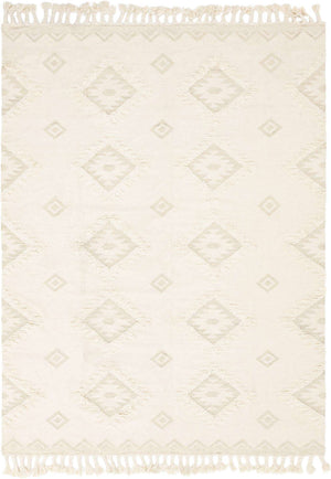 Ivory 9' x 12' 2 Mesa Rectangle Area Rug 100% Wool Geometric All Natural Carpet for Living, Dining, Office, Bedrooms, Dorms, Kitchens for Sale at Rug Engine