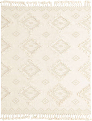 Ivory 8' x 10' Mesa Rectangle Area Rug 100% Wool Geometric All Natural Carpet for Living, Dining, Office, Bedrooms, Dorms, Kitchens for Sale at Rug Engine