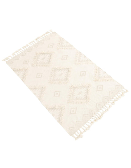 Ivory 5' 1 x 8' Mesa Rectangle Area Rug 100% Wool Geometric All Natural Carpet for Living, Dining, Office, Bedrooms, Dorms, Kitchens for Sale at Rug Engine