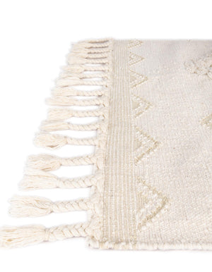 Ivory 5' 1 x 8' Mesa Rectangle Area Rug 100% Wool Geometric All Natural Carpet for Living, Dining, Office, Bedrooms, Dorms, Kitchens for Sale at Rug Engine