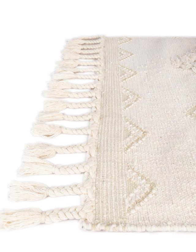 Ivory 5' 1 x 8' Mesa Rectangle Area Rug 100% Wool Geometric All Natural Carpet for Living, Dining, Office, Bedrooms, Dorms, Kitchens for Sale at Rug Engine
