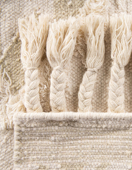 Ivory 5' 1 x 8' Mesa Rectangle Area Rug 100% Wool Geometric All Natural Carpet for Living, Dining, Office, Bedrooms, Dorms, Kitchens for Sale at Rug Engine