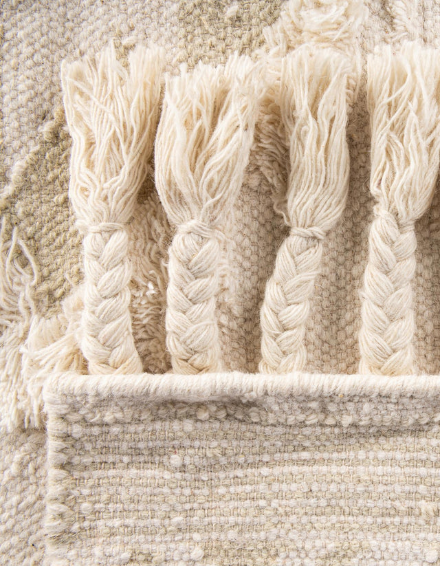 Ivory 5' 1 x 8' Mesa Rectangle Area Rug 100% Wool Geometric All Natural Carpet for Living, Dining, Office, Bedrooms, Dorms, Kitchens for Sale at Rug Engine