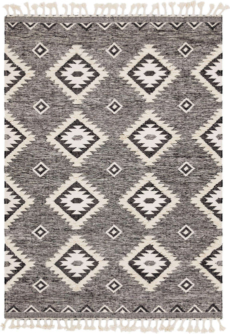 Charcoal 8' x 11' Mesa Rectangle Area Rug 100% Wool Geometric All Natural Carpet for Living, Dining, Office, Bedrooms, Dorms, Kitchens for Sale at Rug Engine